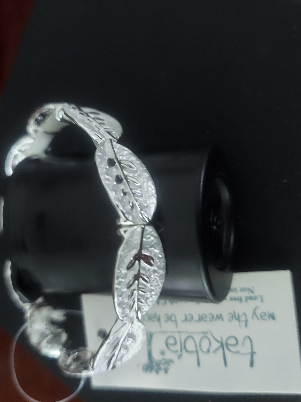 Zales Silver Leaf Link Bracelet - Women Jewelry